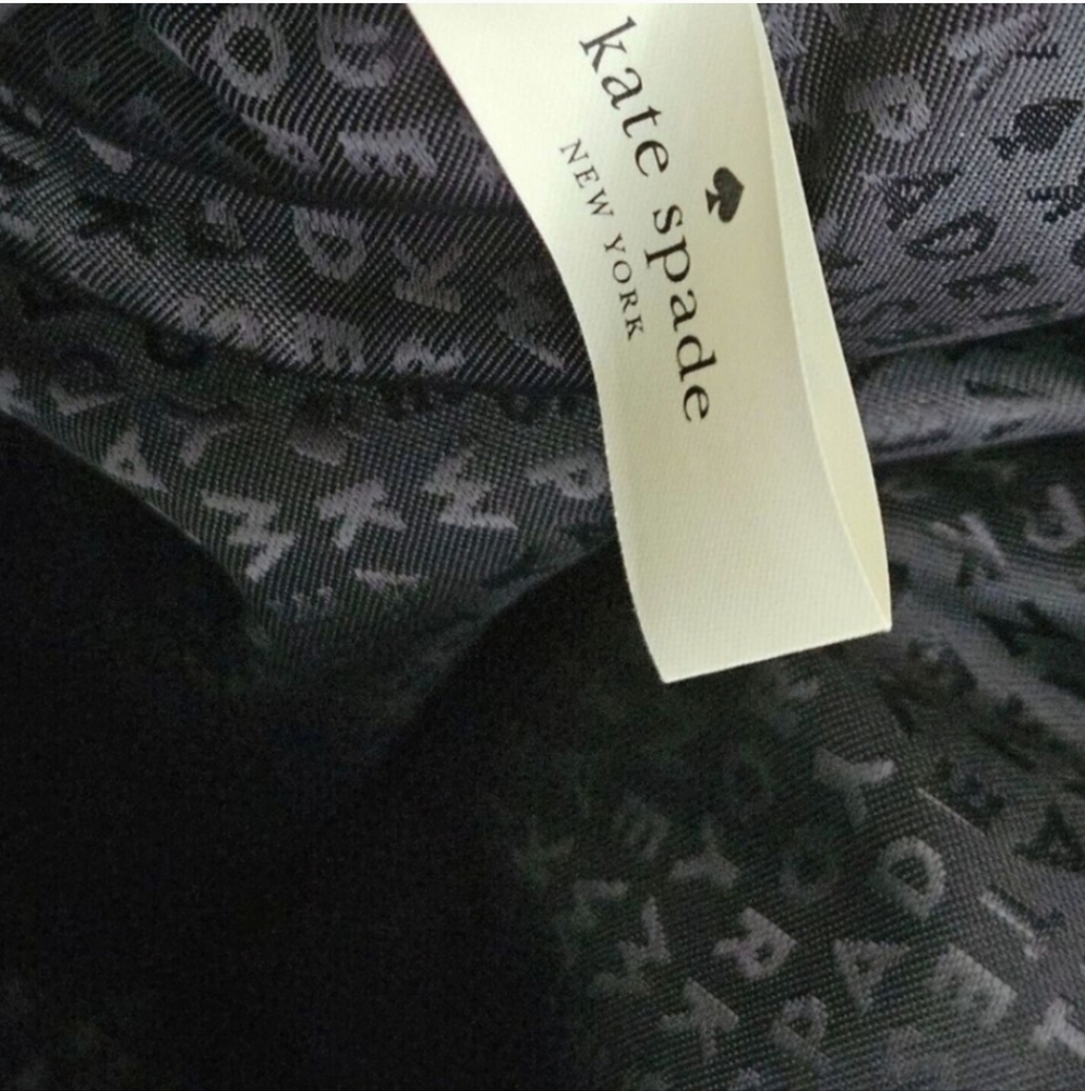 KATE SPADE Blake Avenue Hilo Nylon Black Backpack Gold-tone Name Plate -NWOT - Picture 12 of 12